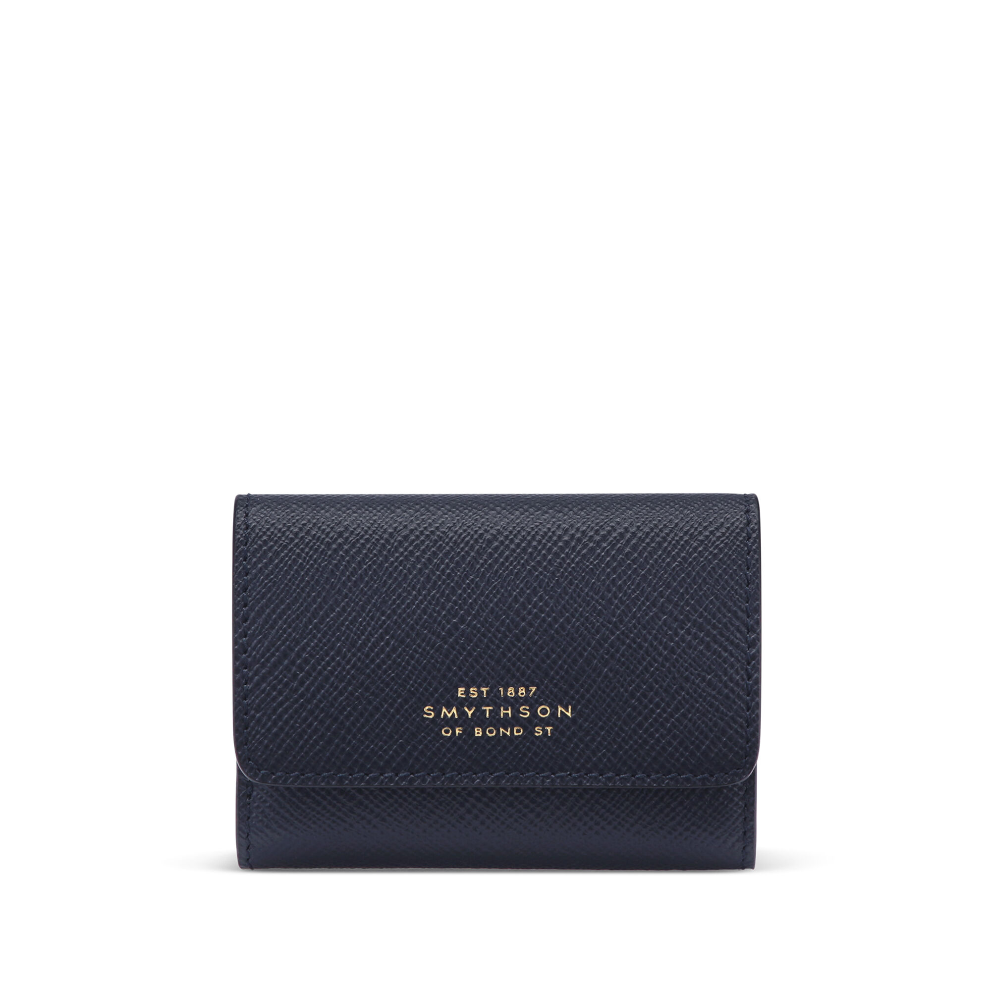 Compact Purse in Panama in navy Smythson