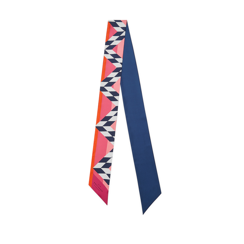 Geo Print Silk Oblong Scarf