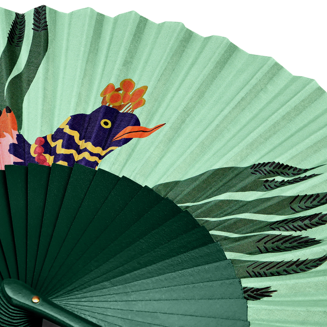 Bird Print Hand Fan