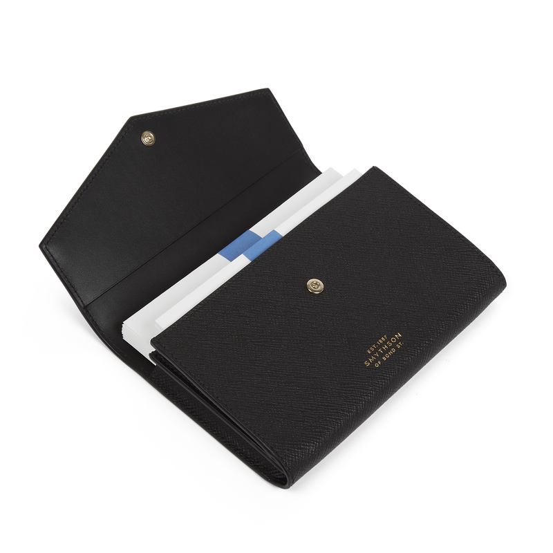 数量限定！在庫処分セール 売り切れ御免 Slim Stationery Smythson | black in Panama in Holder 小物
