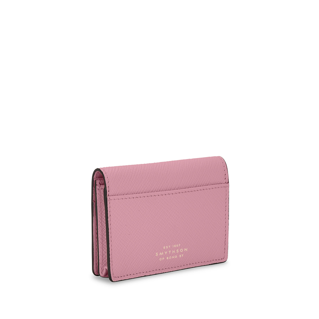 Panama Card Case with Press Stud in rose | Smythson