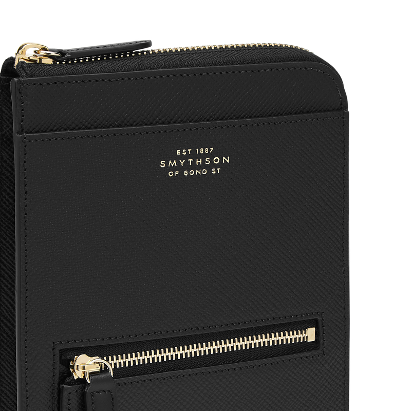 Smythson Brieftasche zum Umhängen aus Panama