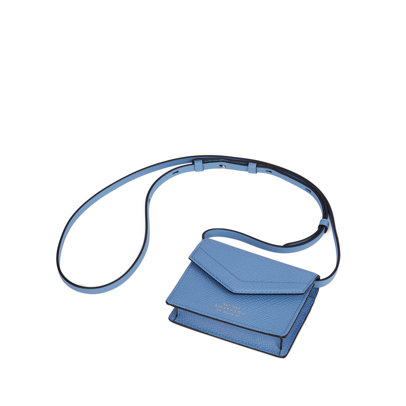 Smythson Envelope Card Case Crossbody in Panama