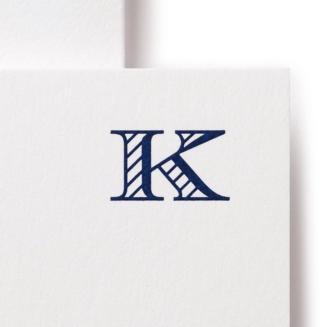 Alphabet-Karten K in Weiß