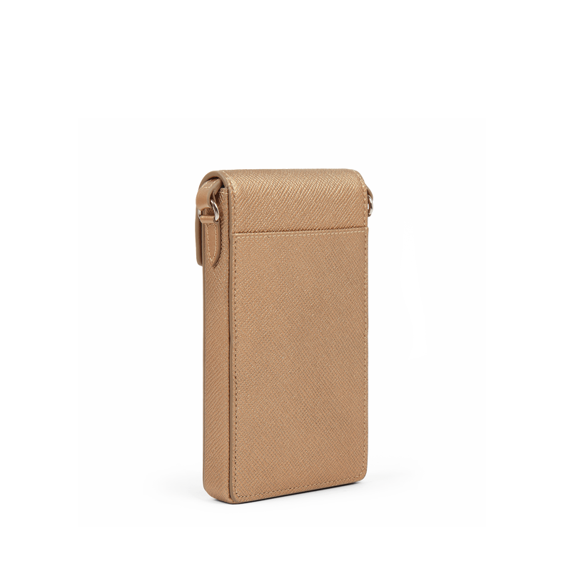 Smythson Envelope Phone Case Crossbody in Panama