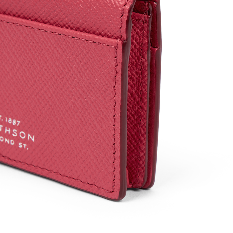 Smythson Folded Card Case with Snap Closure in Panama