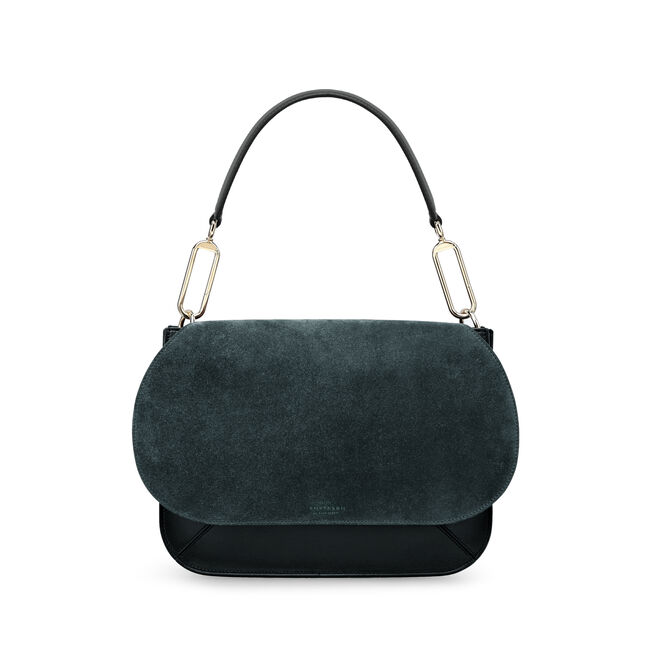 Concertina Shoulder Bag In Suede