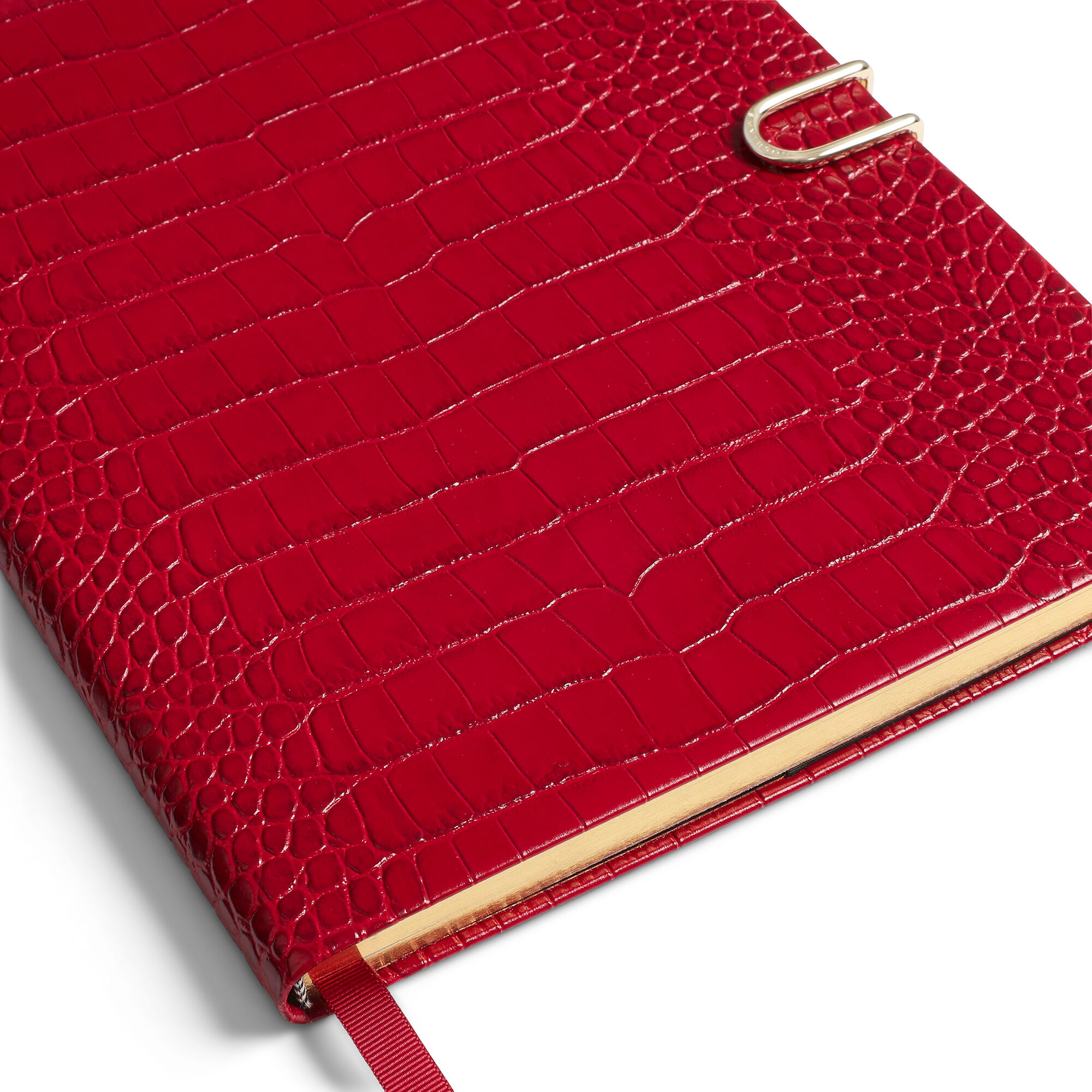 Portobello Notebook with Slide Closure in Mara in red | Smythson