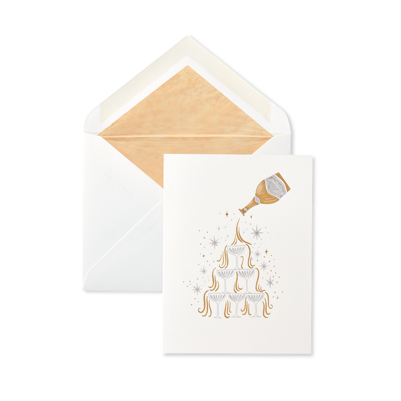 Champagne Christmas Card Set