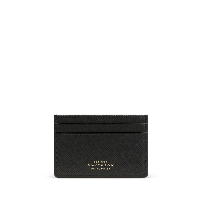 Smythson Navy Panama Slim Leather Wallet