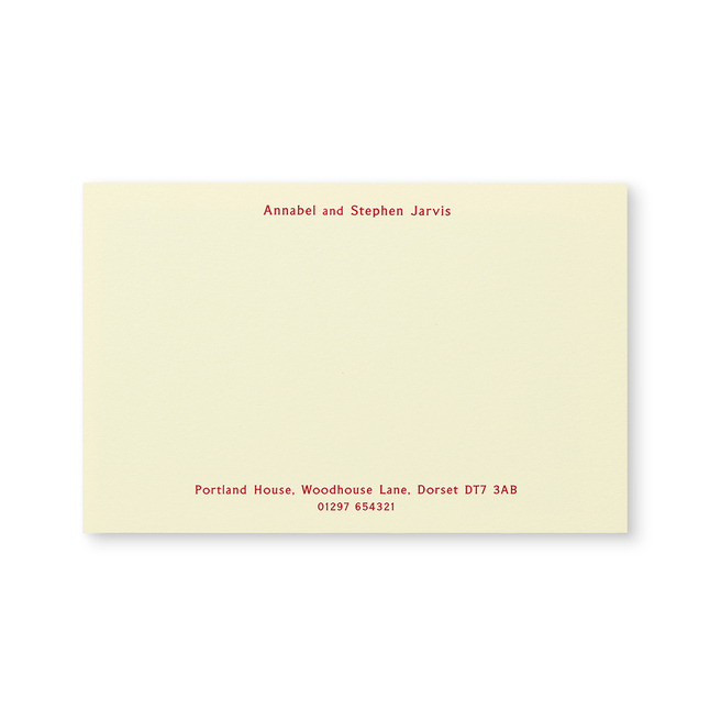 Kings Correspondence Card with Name and Address (Top and Bottom)