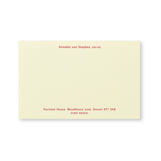 Kings Correspondence Card with Name and Address (Top and Bottom)