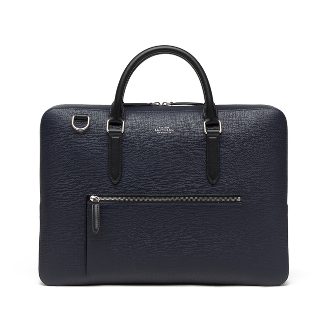 Slim Briefcase with Zip Front in Ludlow