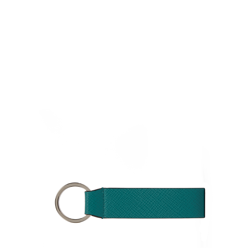 Smythson Keyring with Leather Strap in Panama