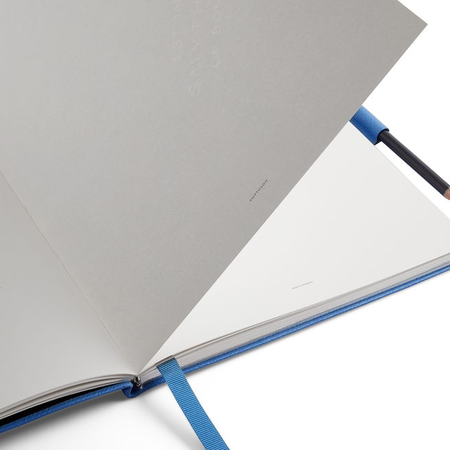 Smythson Panama Notebook In Nile Blue