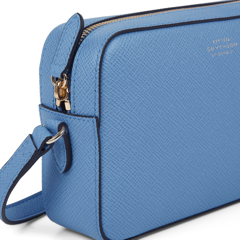 Small Camera Bag in Panama in nile blue | Smythson Small Camera Bag in Panama in nile blue | Smythson