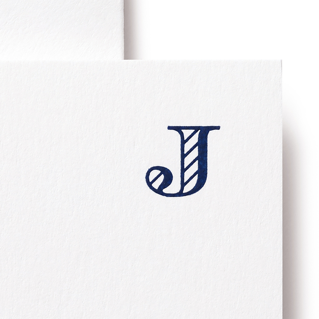 Alphabet-Karten J in Weiß