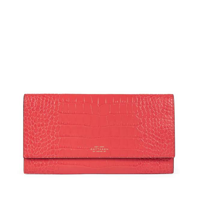 Smythson  Scarlet Red Panama Leather Passport Wallet – Baltzar