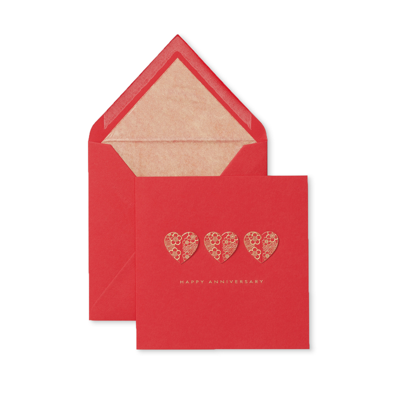 Floral Hearts Anniversary Card