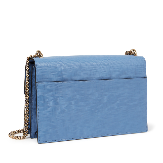 Envelope Bag with Chain in Panama in nile blue | Smythson