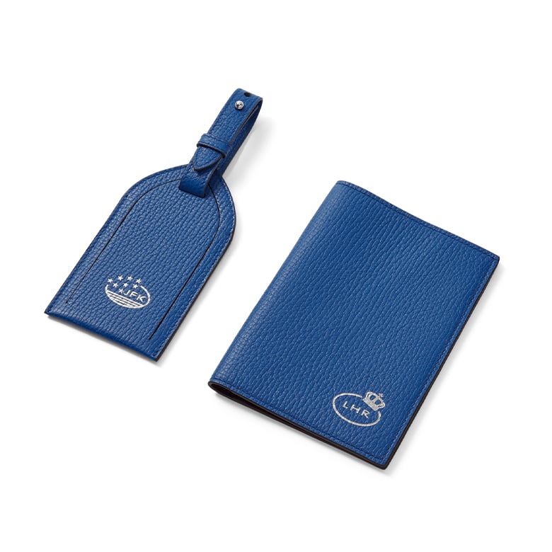Exklusive Smythson-Passhülle und Kofferanhänger für Terminal 5