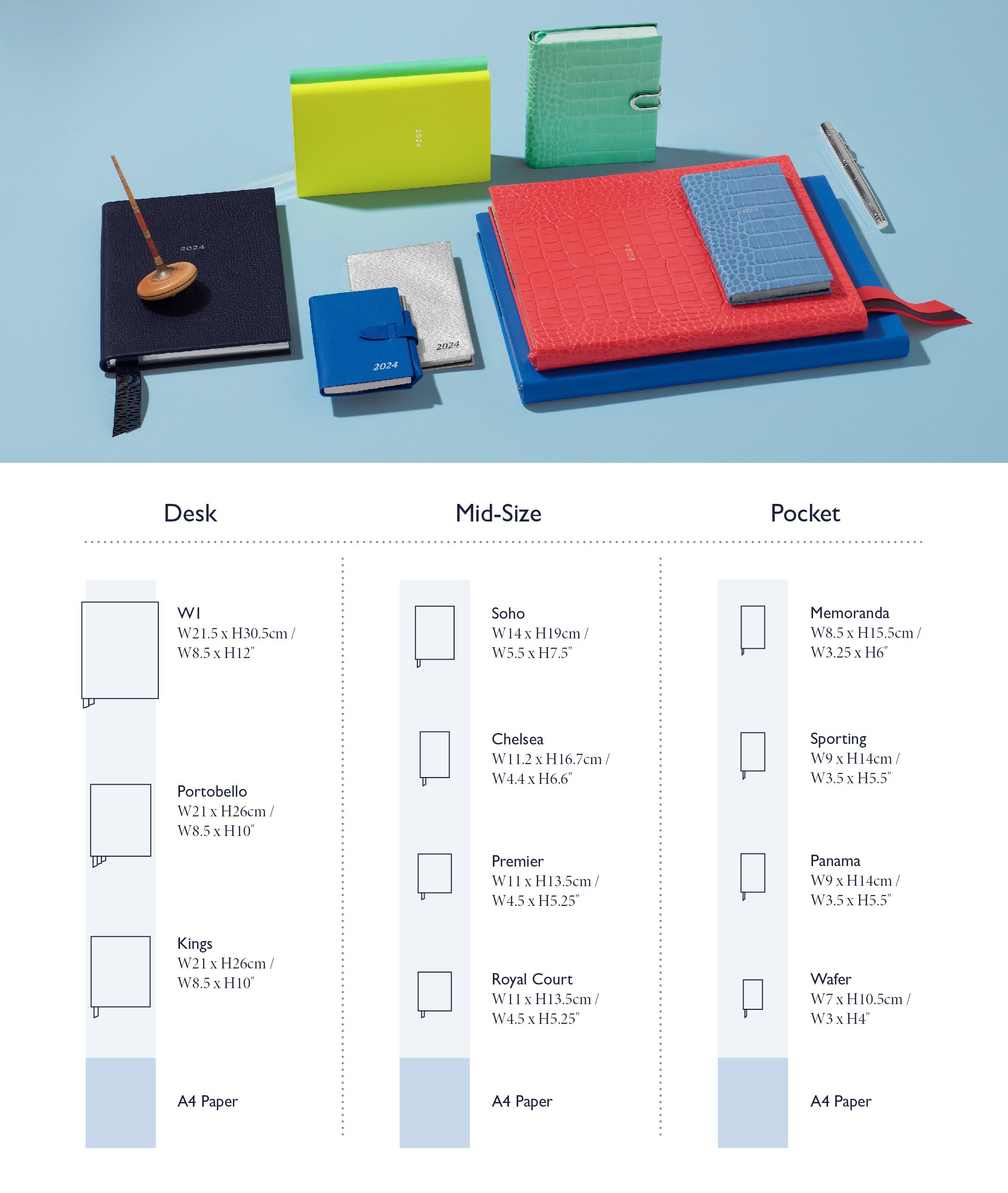 Diary Size Guide | Smythson