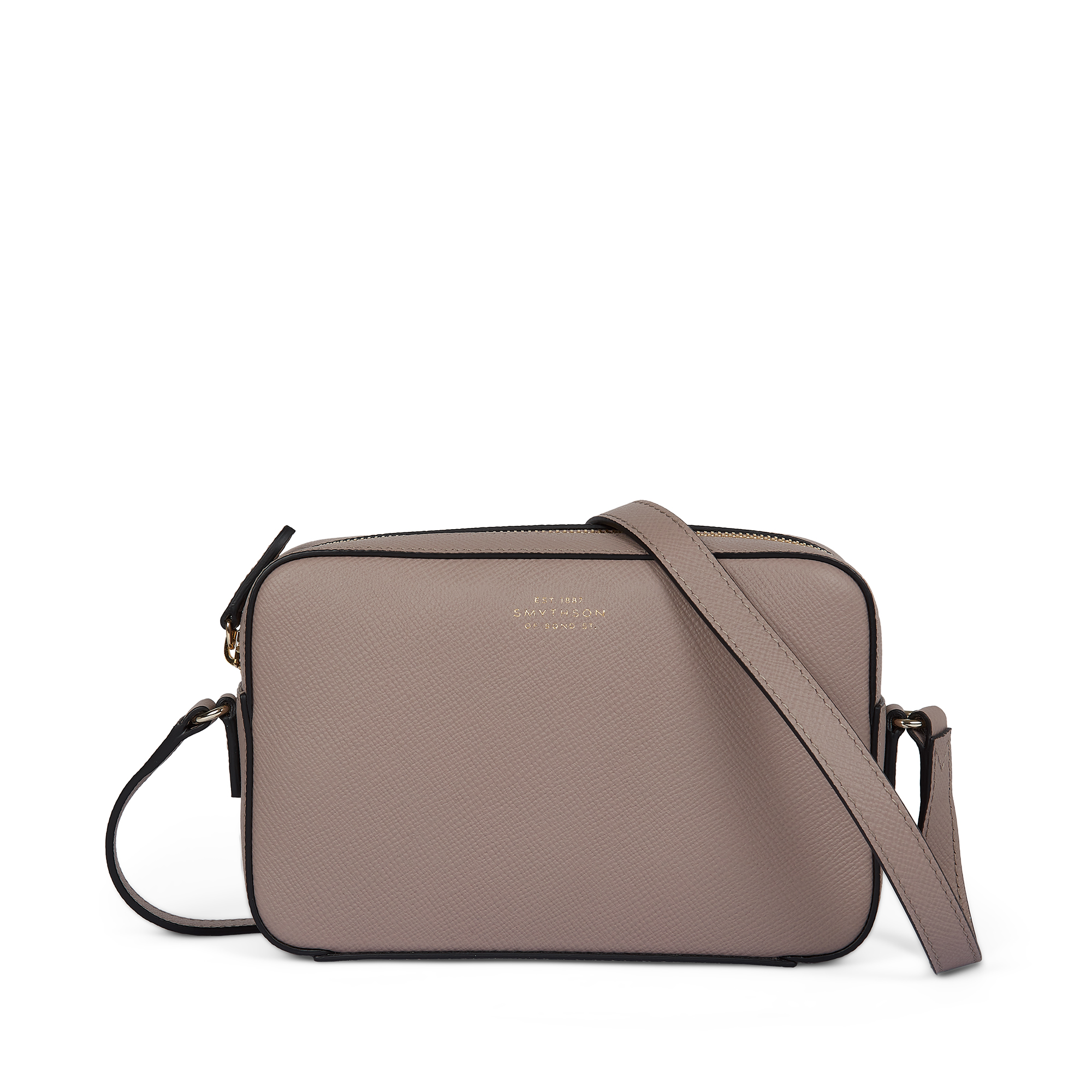 Shop Smythson Small Camera Bag In Panama In Taupe
