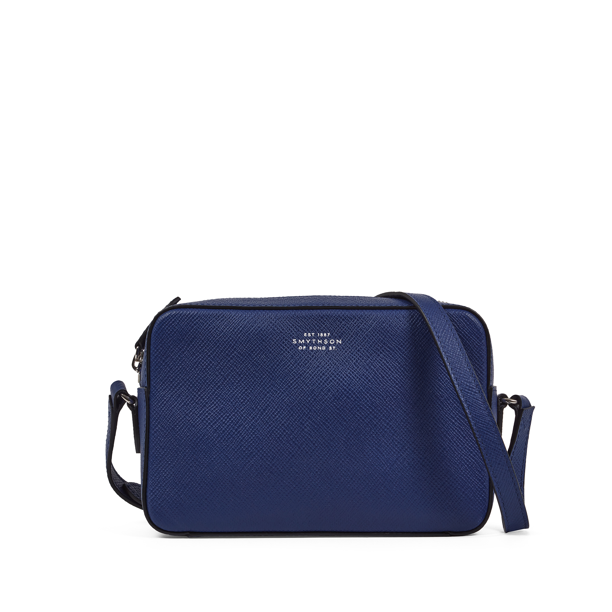 Shop Smythson Small Camera Bag In Panama In Indigo