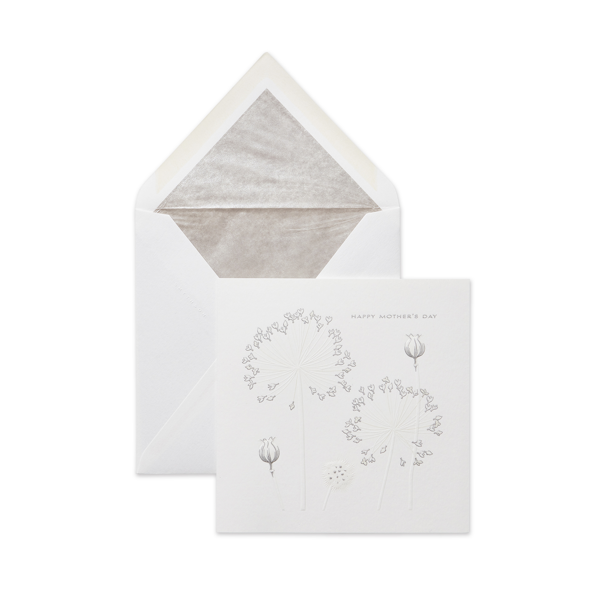 Smythson Dandelion Mother's Day Card In White