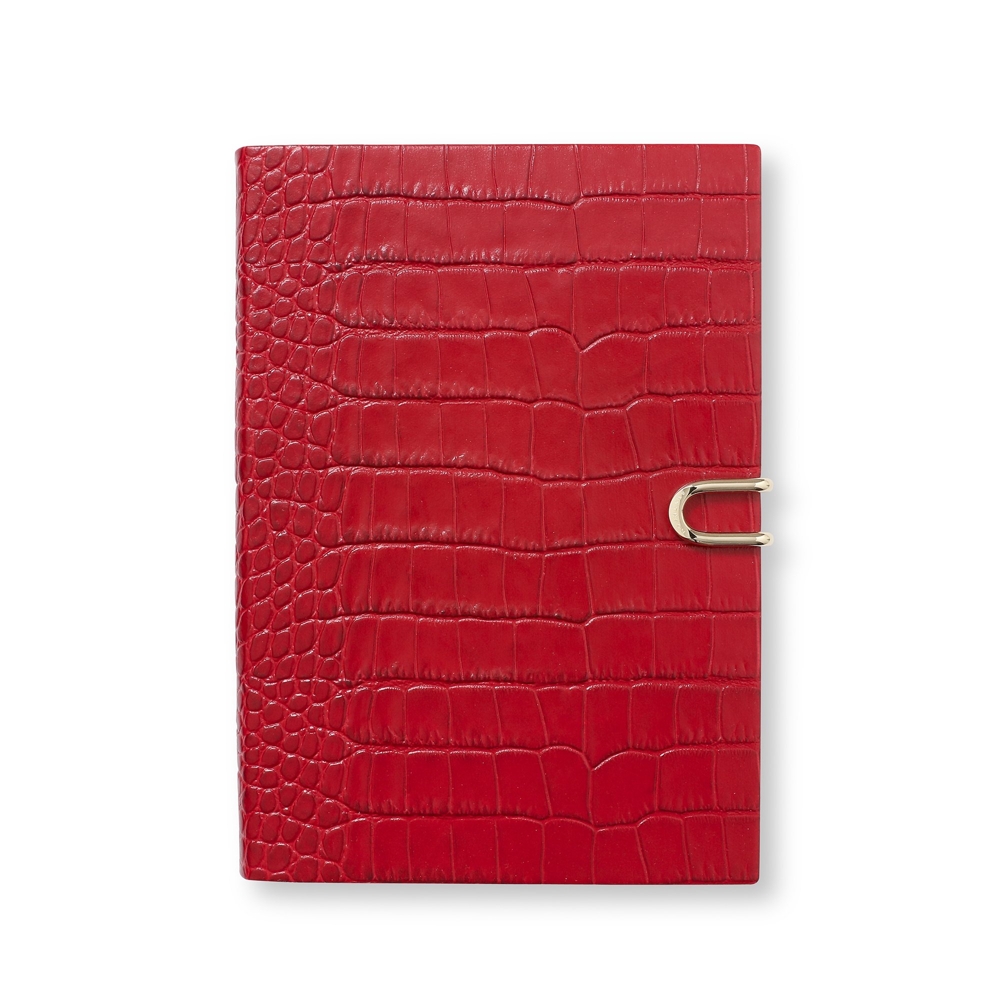 Smythson Soho Notebook With Slide Closure In Mara In Red