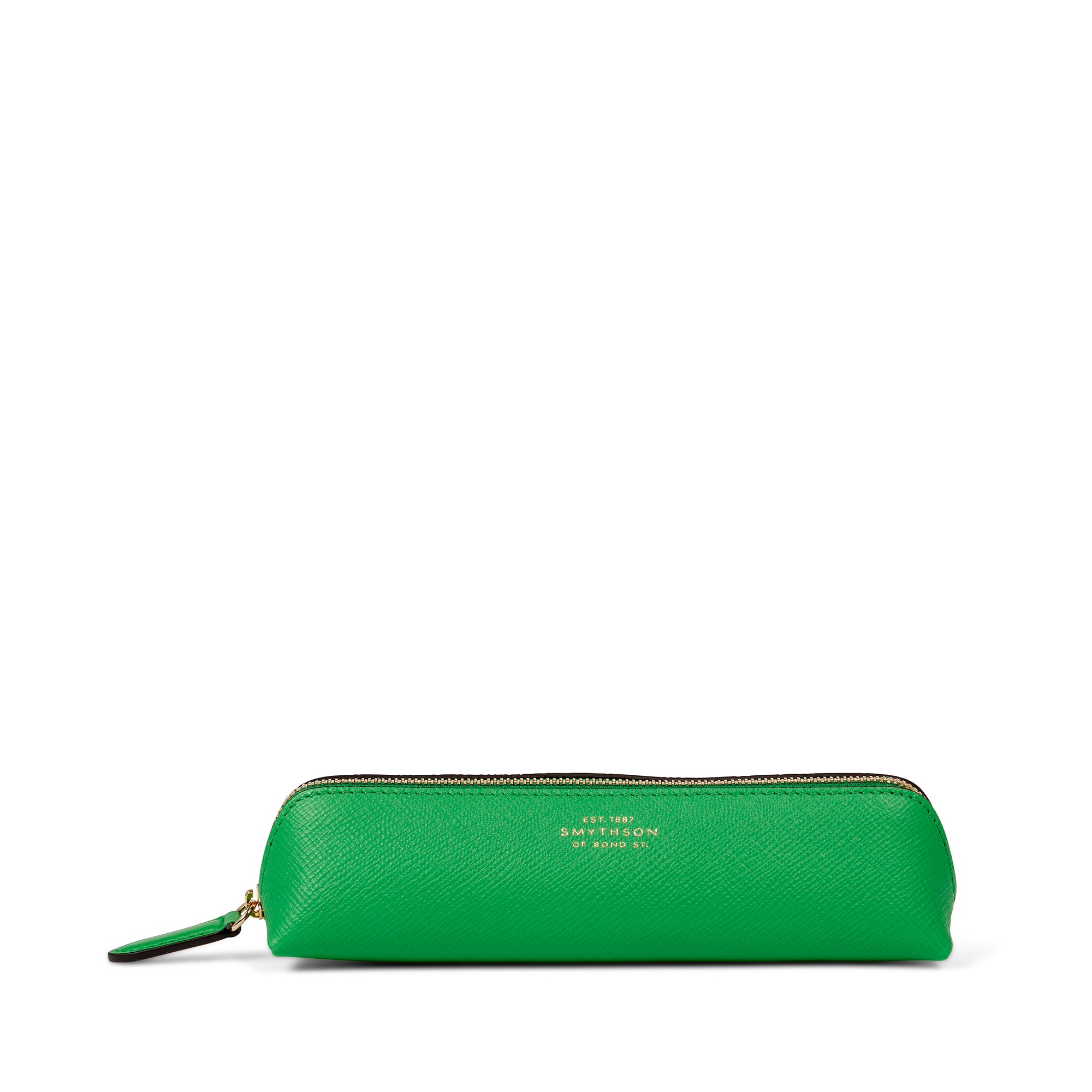 Smythson Pencil Case In Panama In Bright Emerald