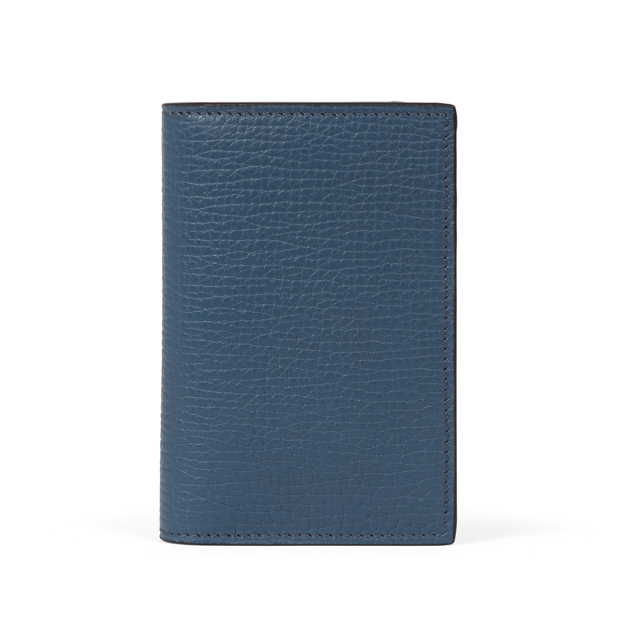 Smythson 6 Card Slot Folded Card Holder In Ludlow In Admiral Blue