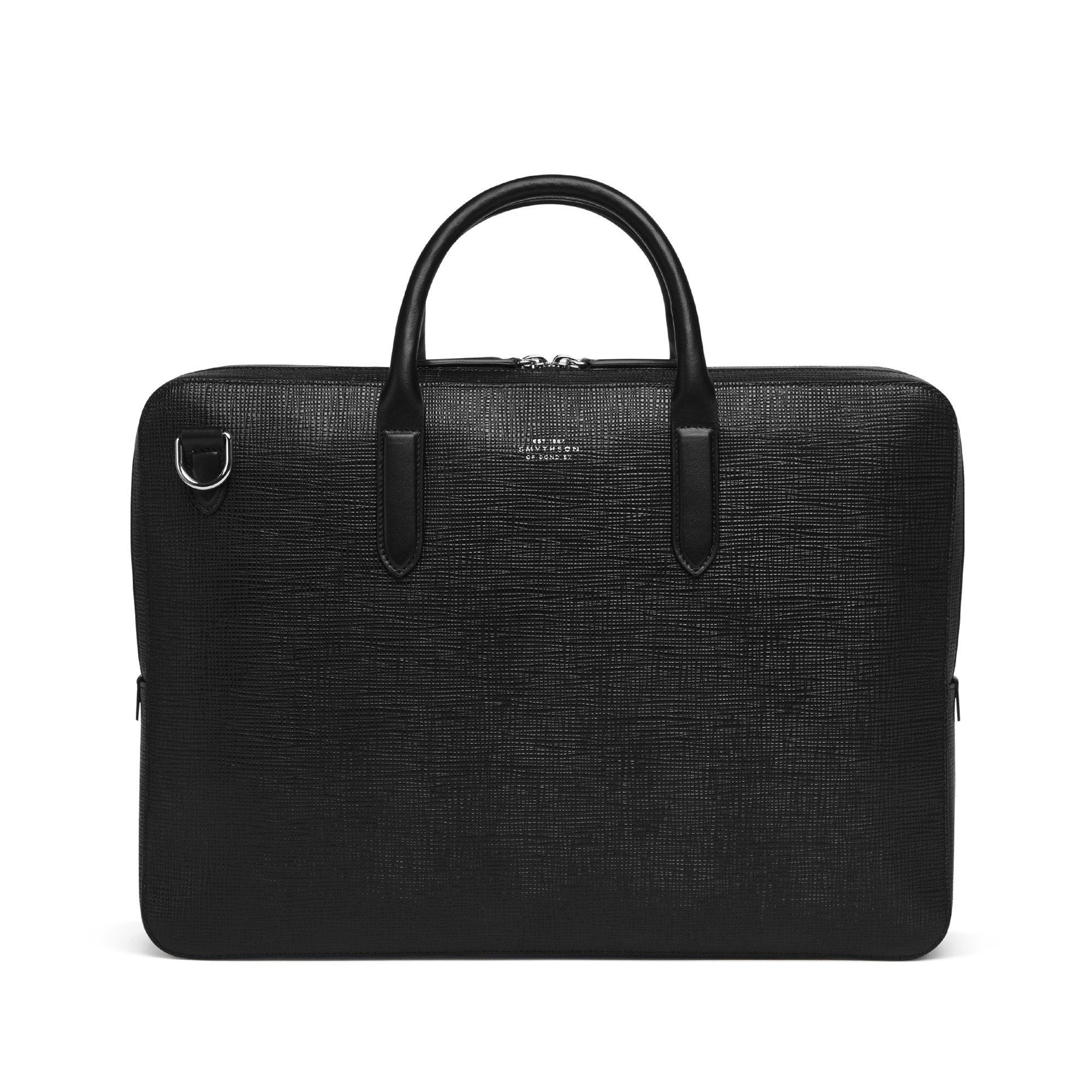 Smythson Lightweight Large Briefcase in Panama  black