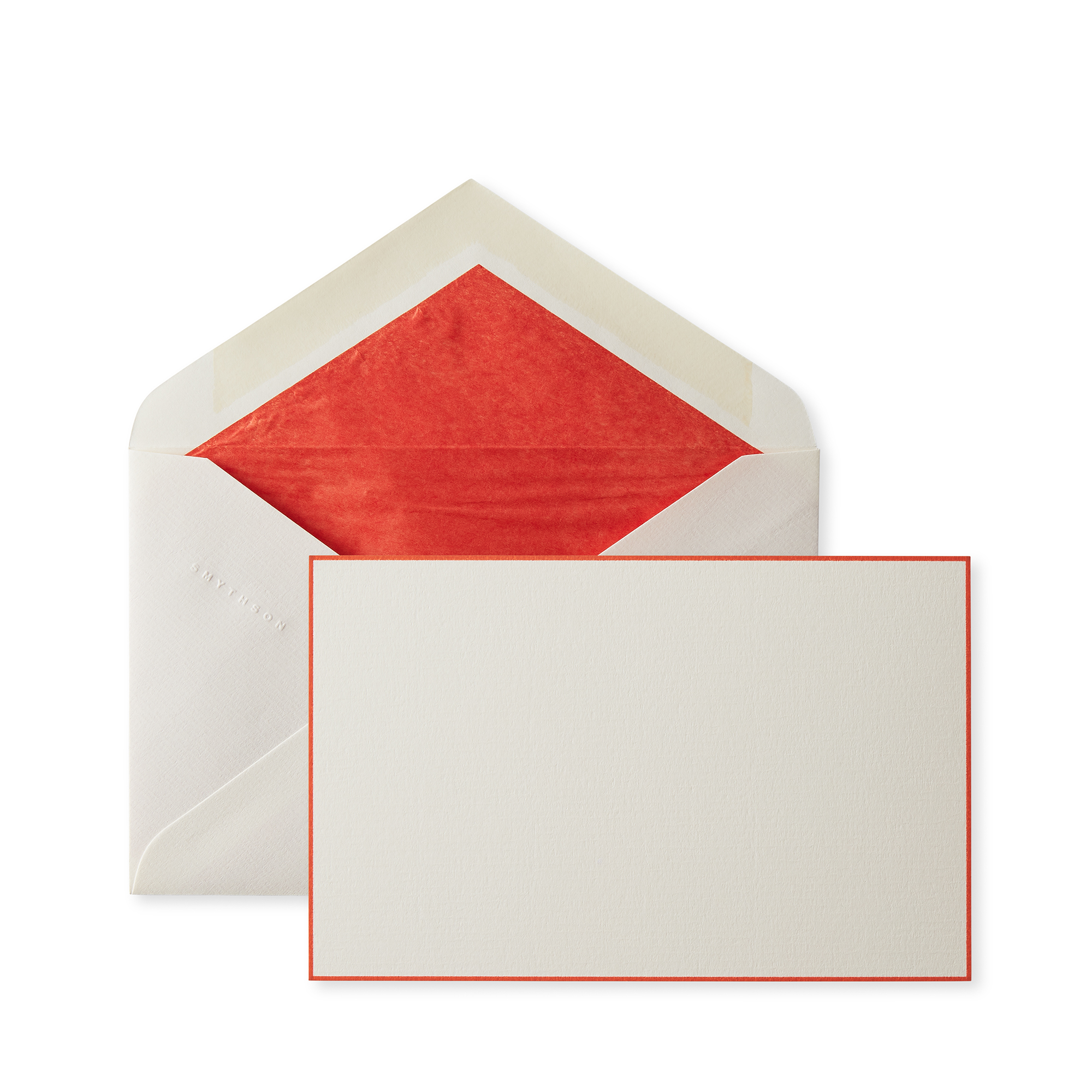 Smythson Bordered Correspondence Cards In Orange