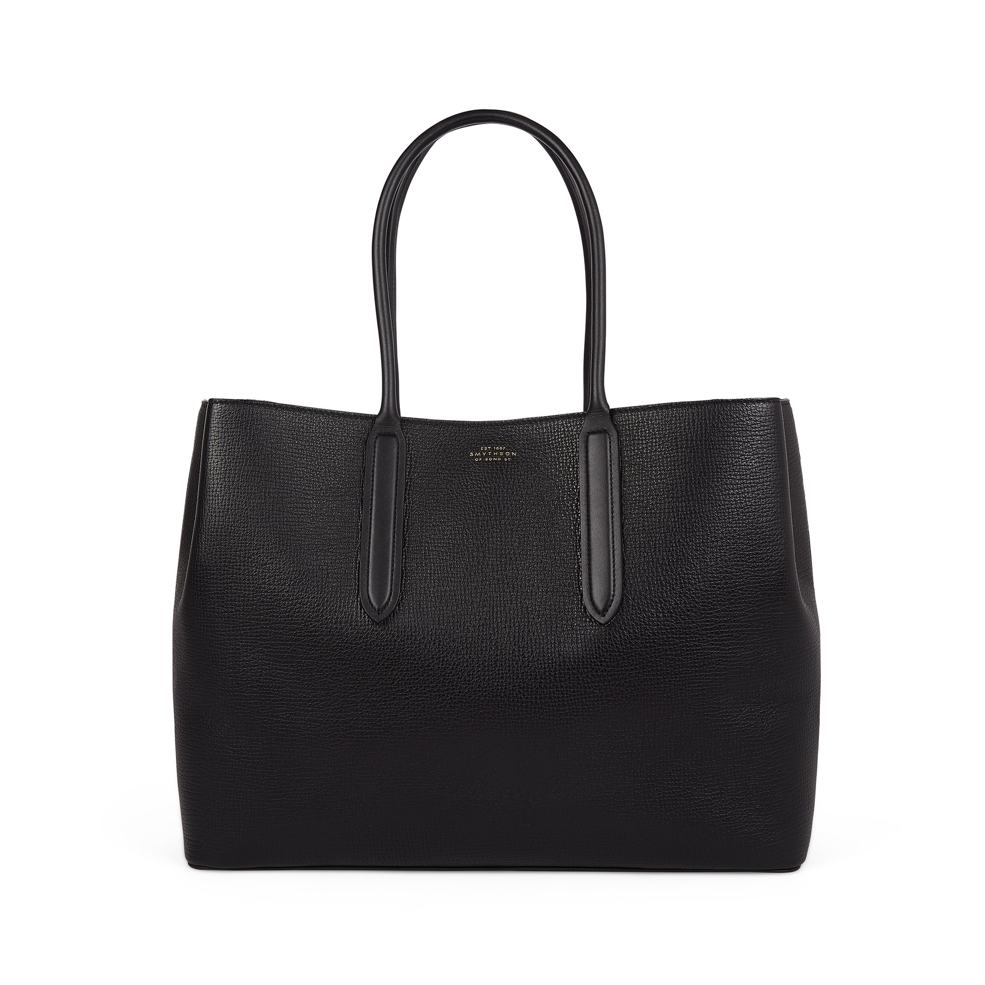 Shop Smythson Day Tote With Zip In Ludlow In Black