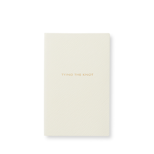 Smythson Tying The Knot Panama Notebook In White