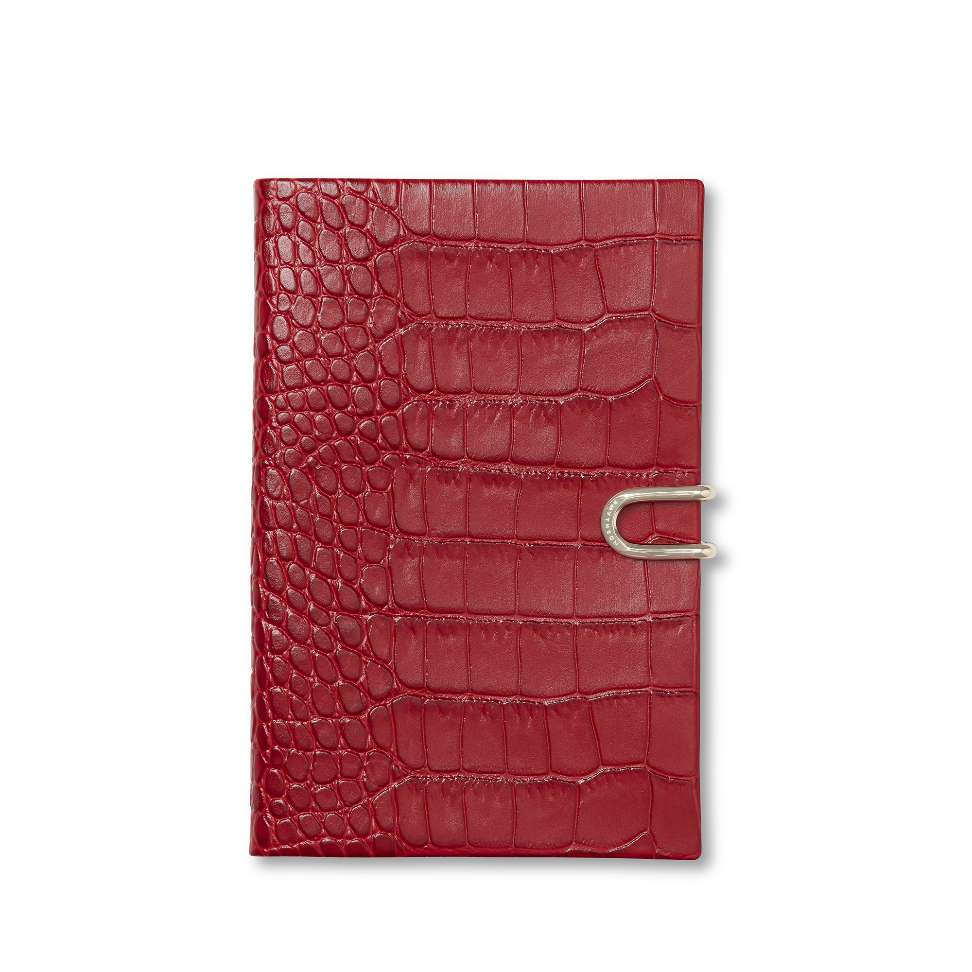 Smythson Chelsea Notebook With Slide In Mara In Red