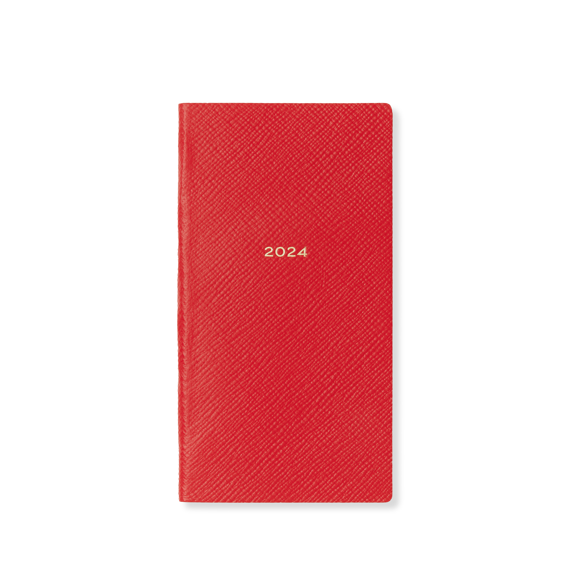 Smythson 2024 Memoranda Weekly Diary In Panama In Scarlet Red