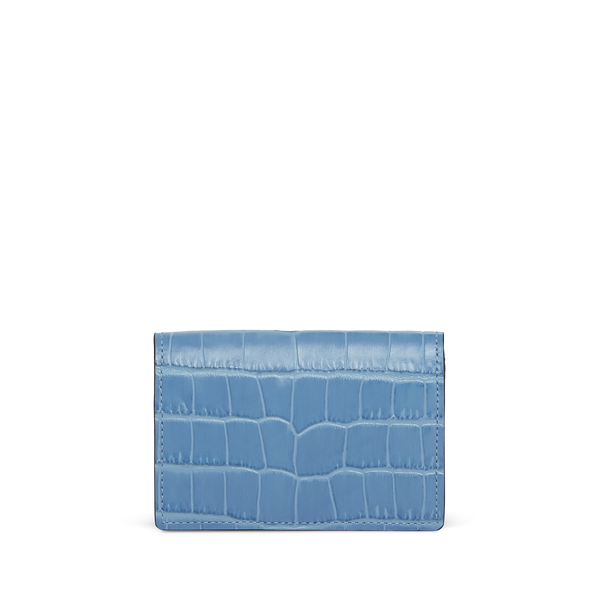 Folded Card Case with Snap Closure in Mara in nile blue | Smythson