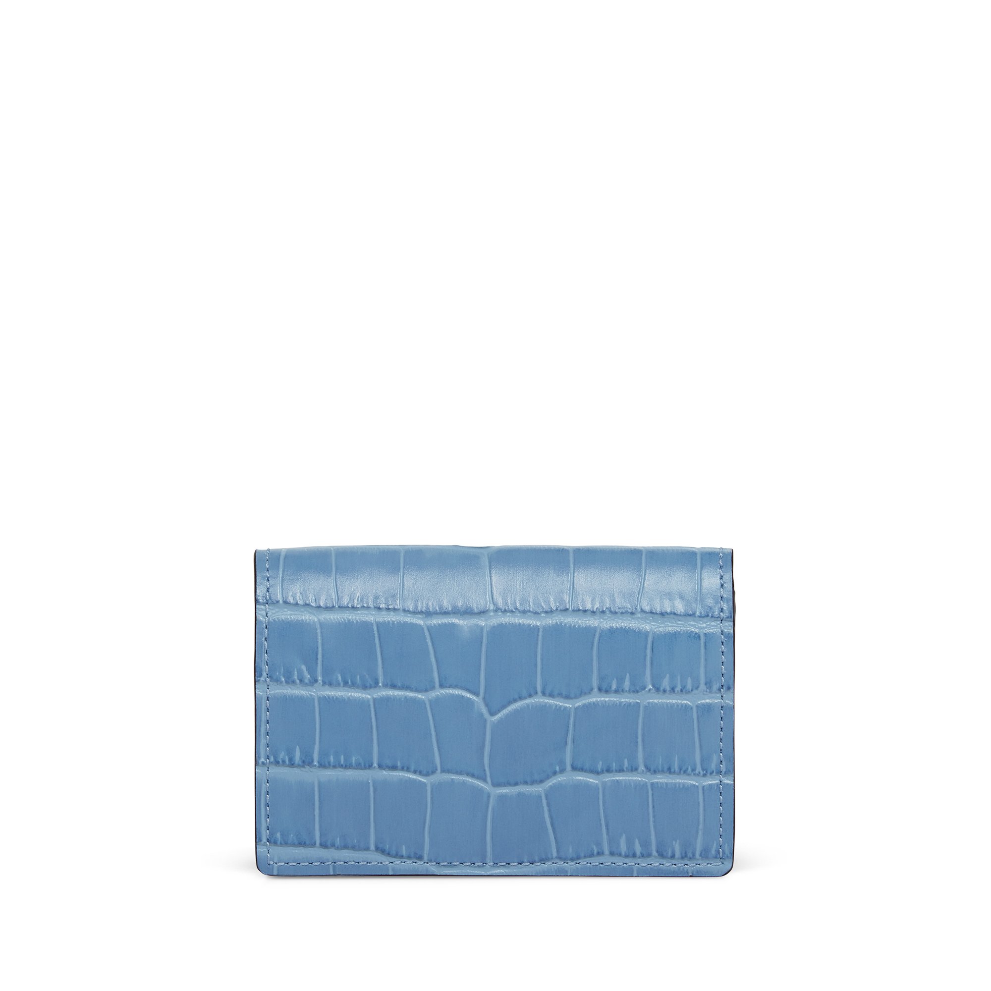 Folded Card Case with Snap Closure in Mara in nile blue | Smythson