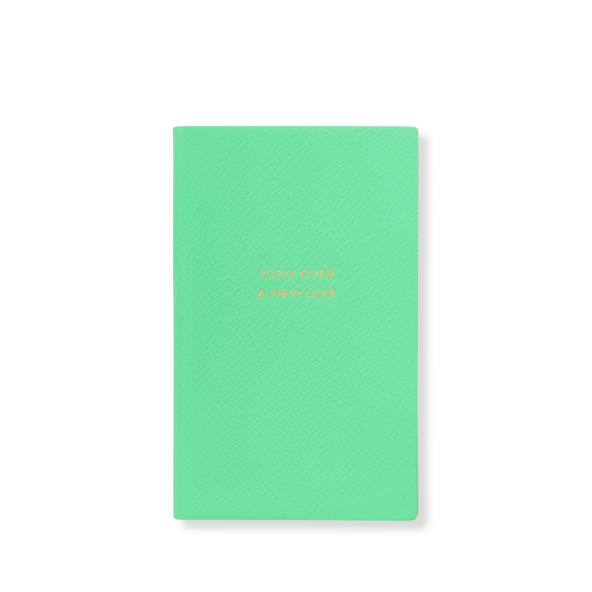 Smythson Turn Over A New Leaf Panama Notebook In Peridot