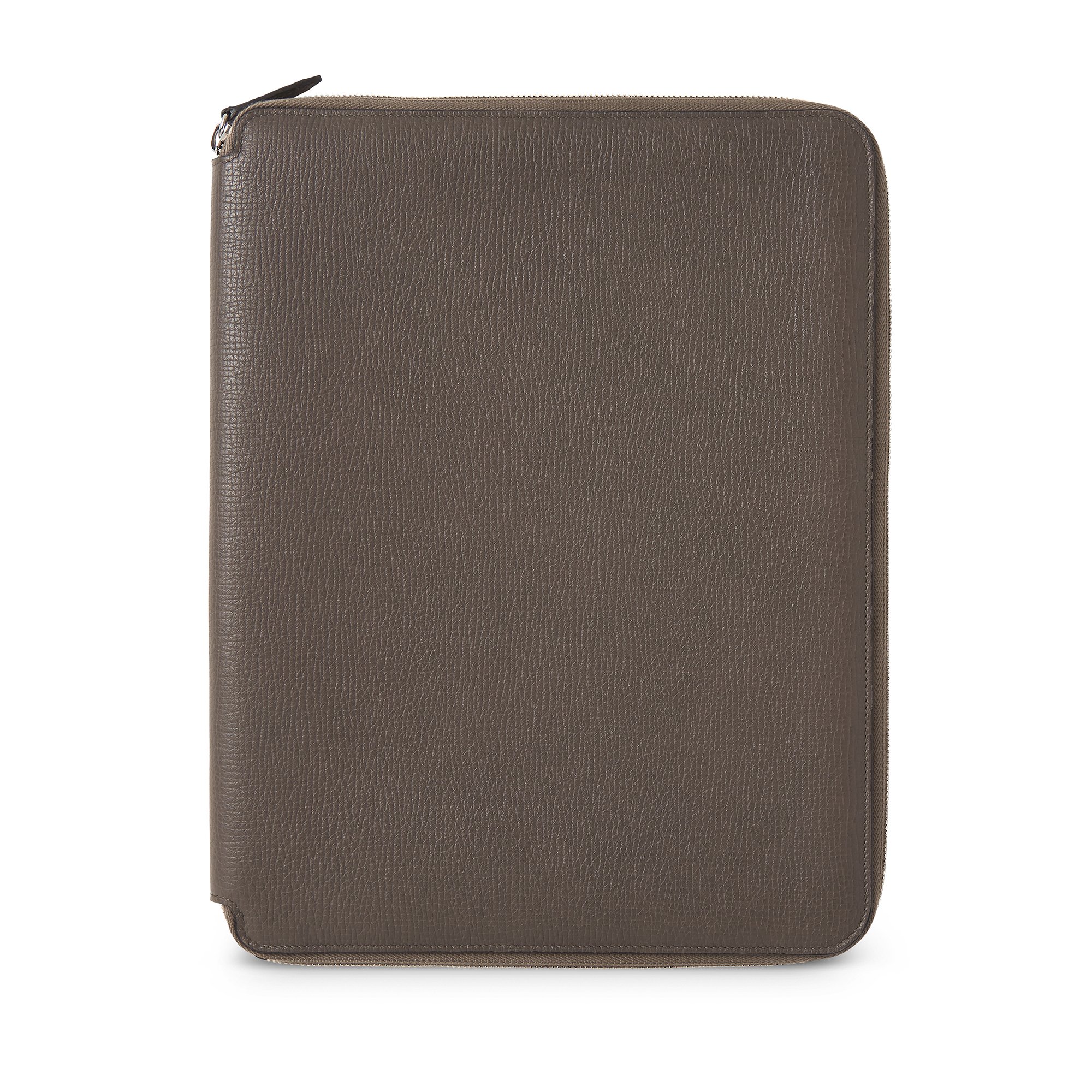 LudlowレザーA4ジップノートホルダー in dark taupe | Smythson