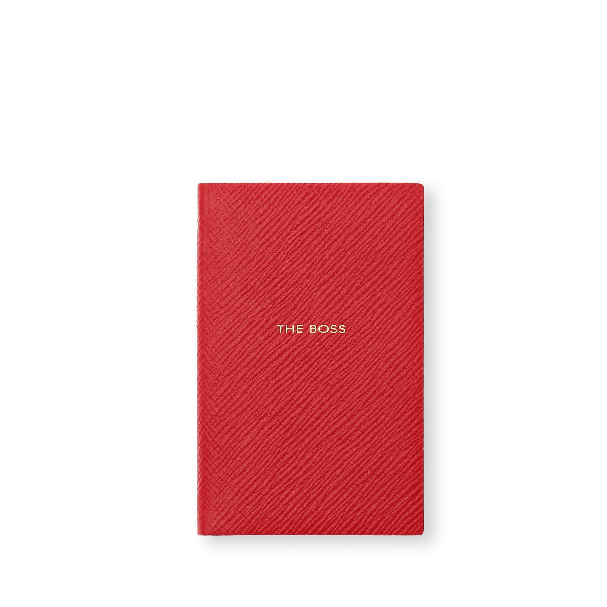 Smythson The Boss Wafer Notebook In Panama In Scarlet Red