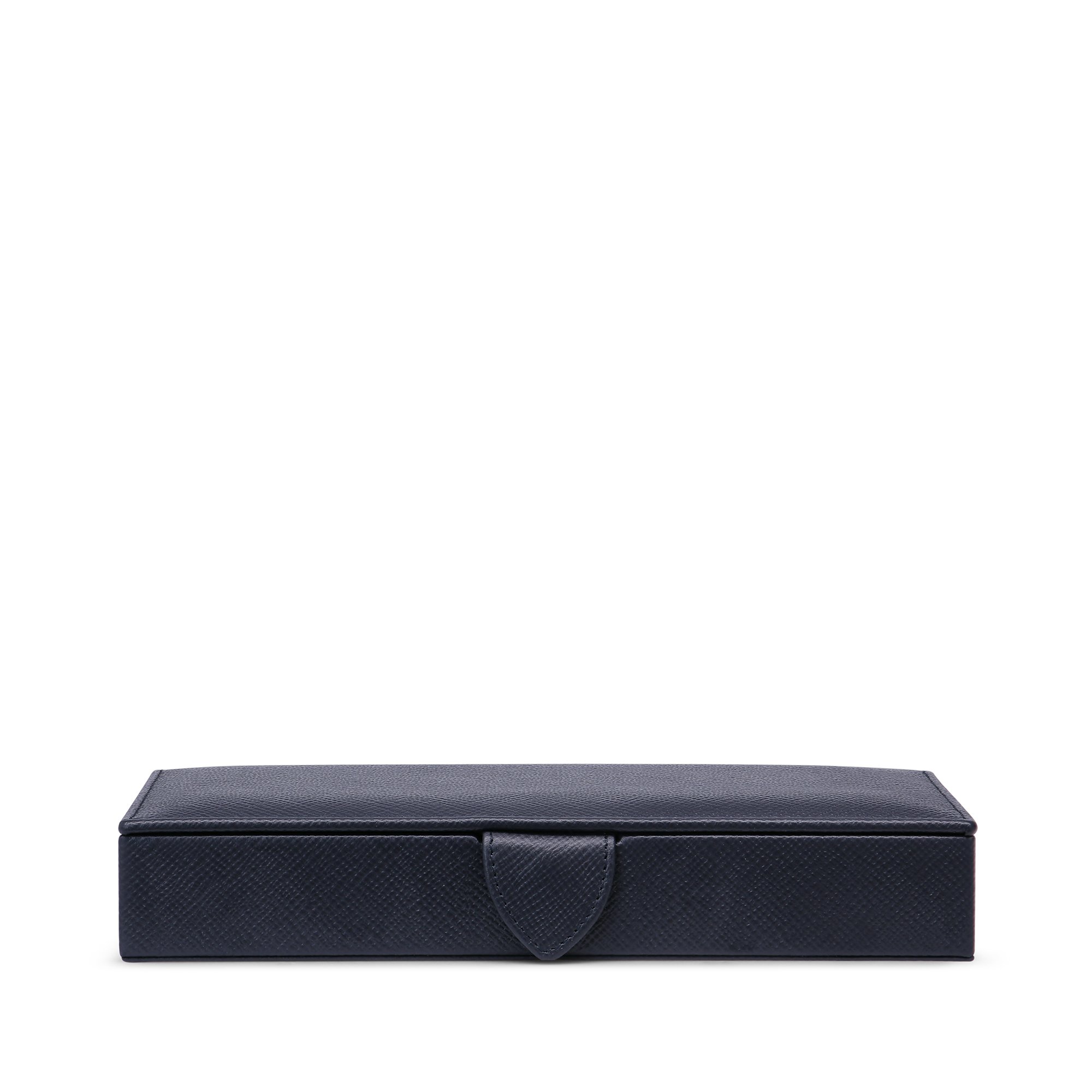 Smythson Cufflink Box In Panama In Navy