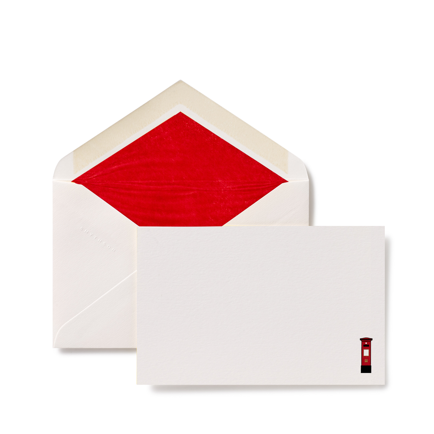 Smythson British Postbox Motif Correspondence Cards In White