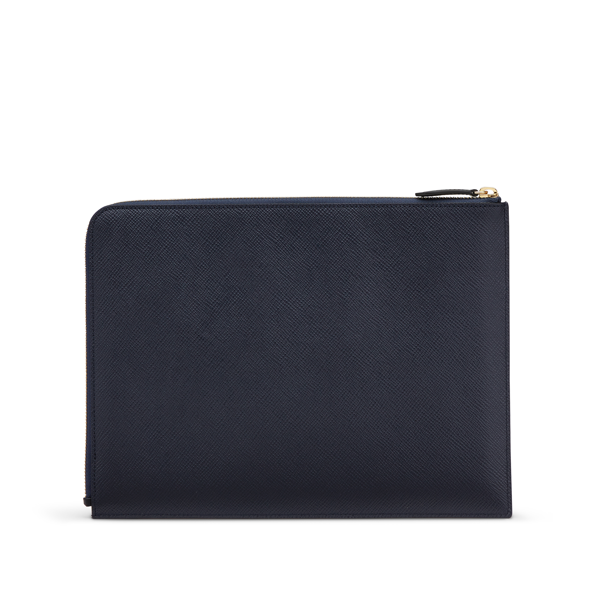 Shop Smythson Large Pouch In Panama In Navy