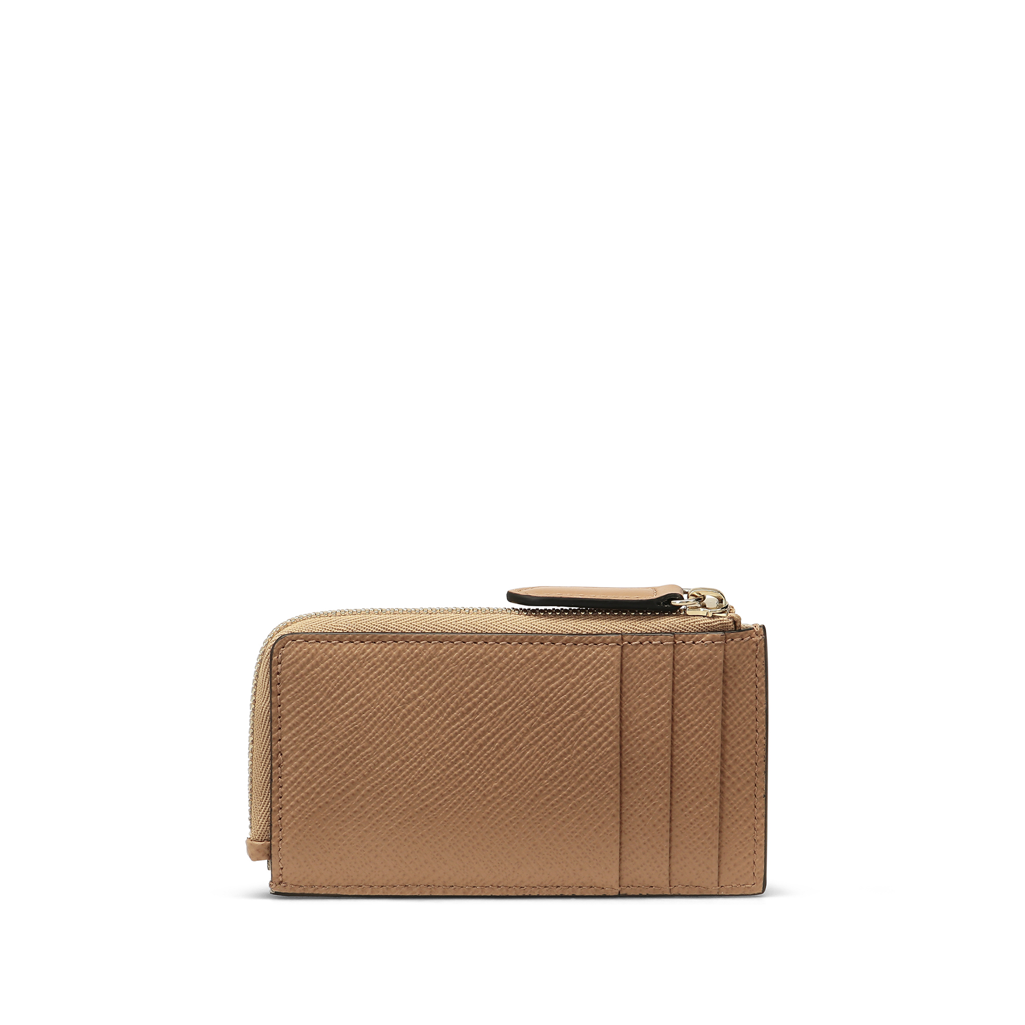 Smythson 3 Card Slot Coin Purse In Panama In Light Rosewood