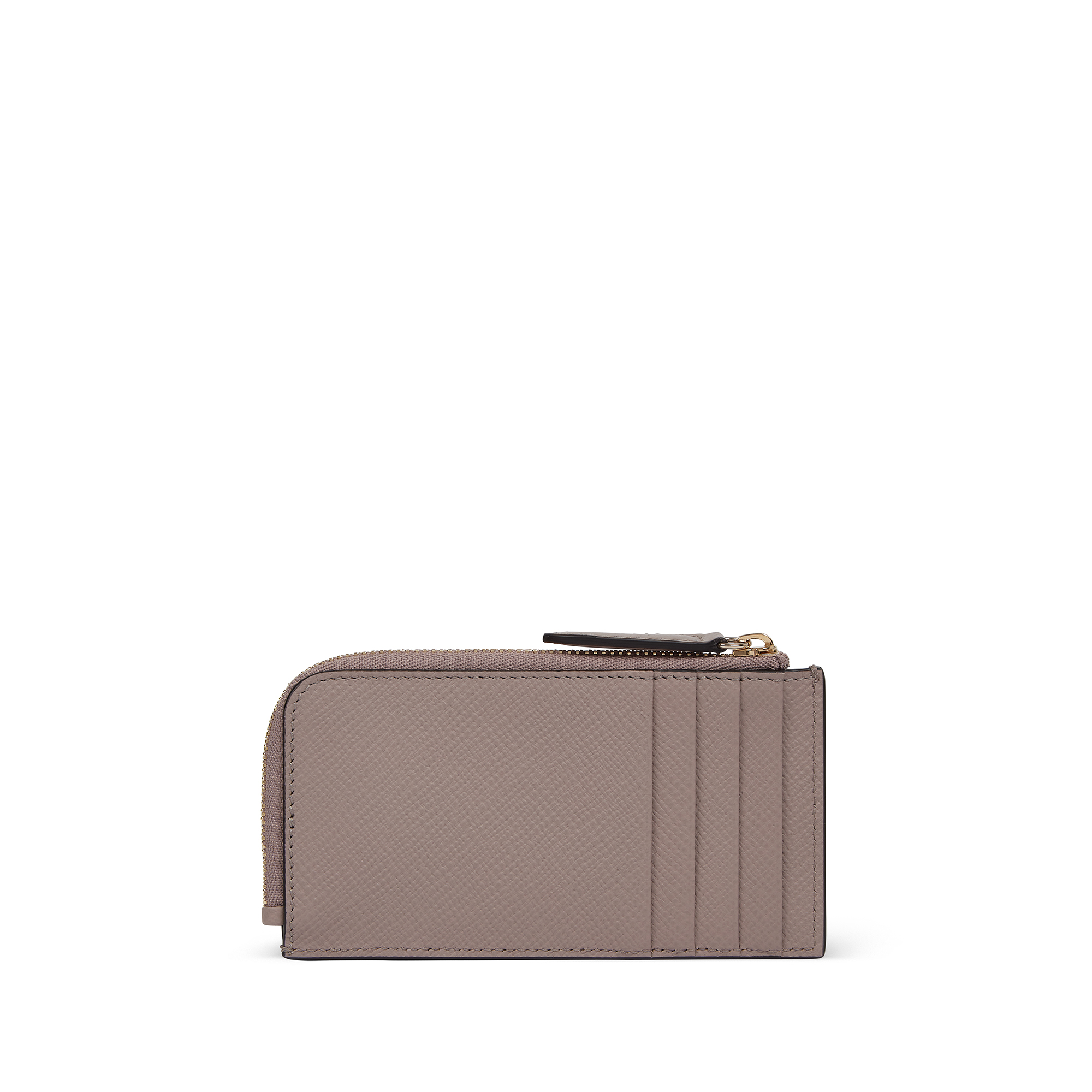 Shop Smythson 4 Card Slot Coin Purse In Panama In Taupe