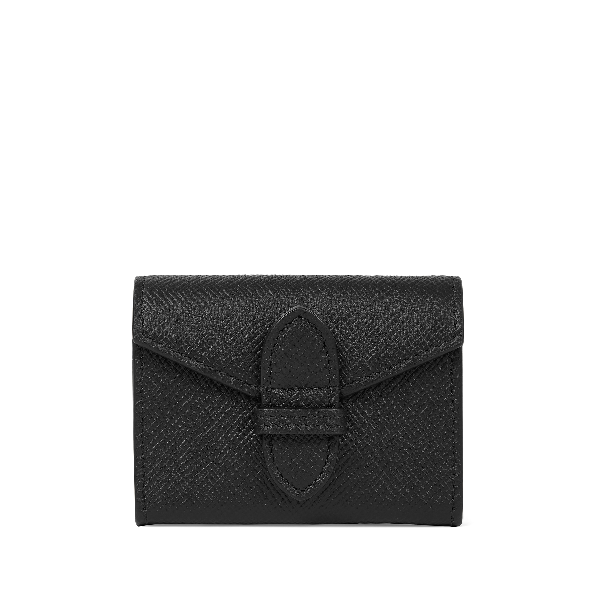 Smythson Single Playing Cards Case In Panama In Black