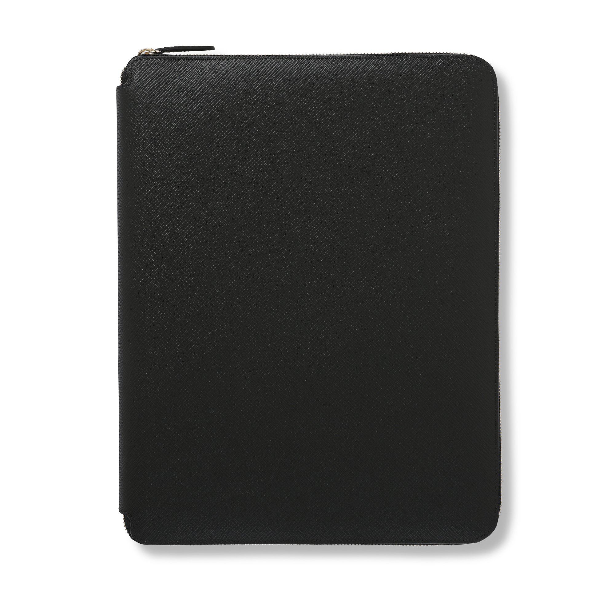 PanamaレザーA4 ジップノートホルダー in black | Smythson